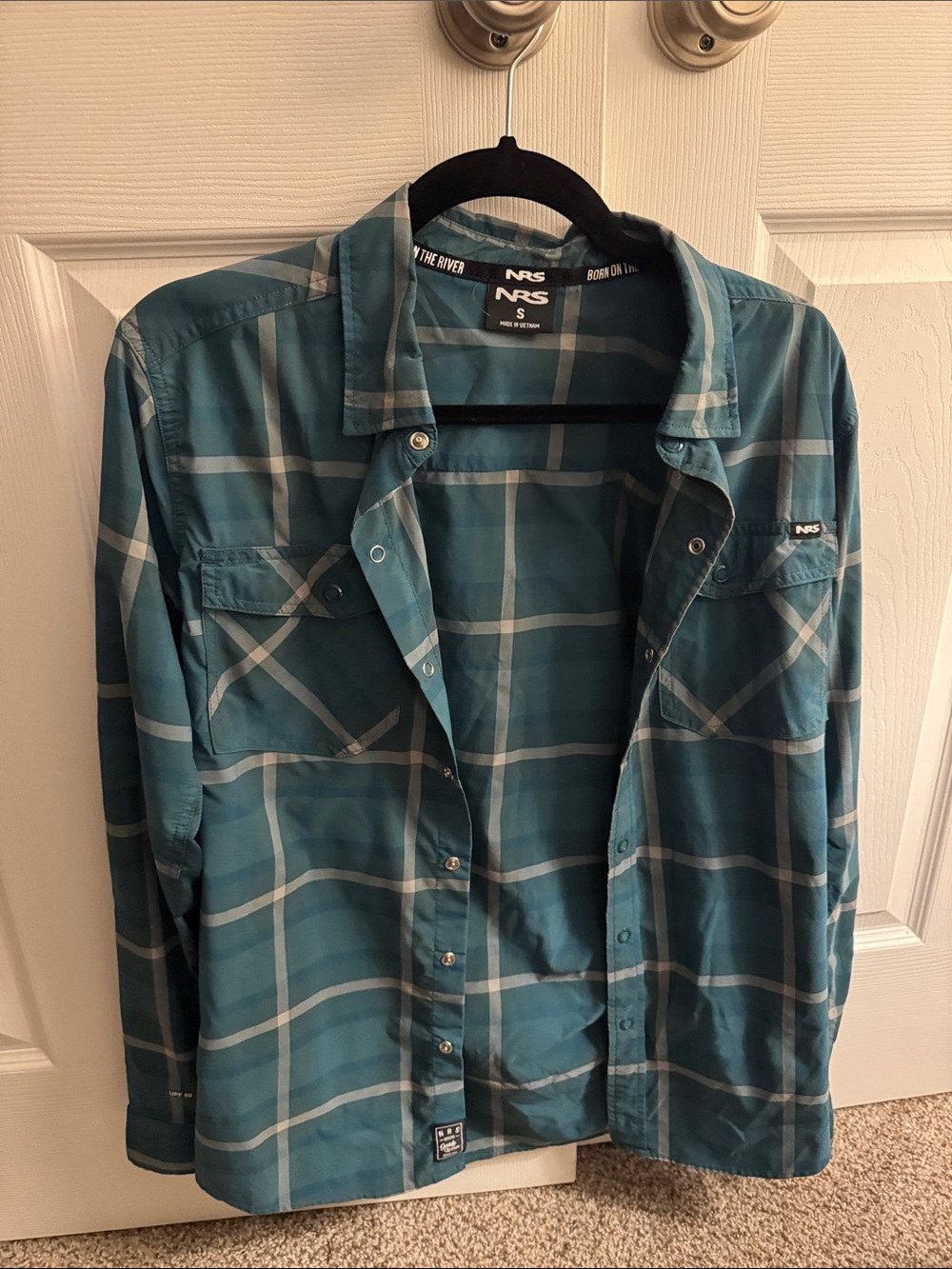 Men's Teal Plaid Button-Up Shirt